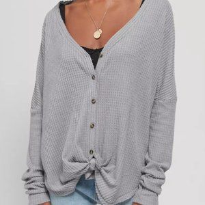Oversized Thermal Button-Front Top